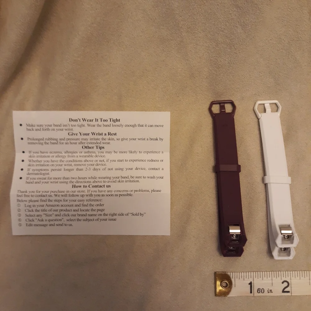 Geak Compatible with FitBit Small white and Plum wrist watch band